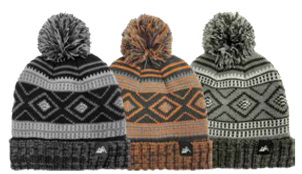 ''Boys Fleece Lined Fairisle Cuff Pom HAT, 7-16''