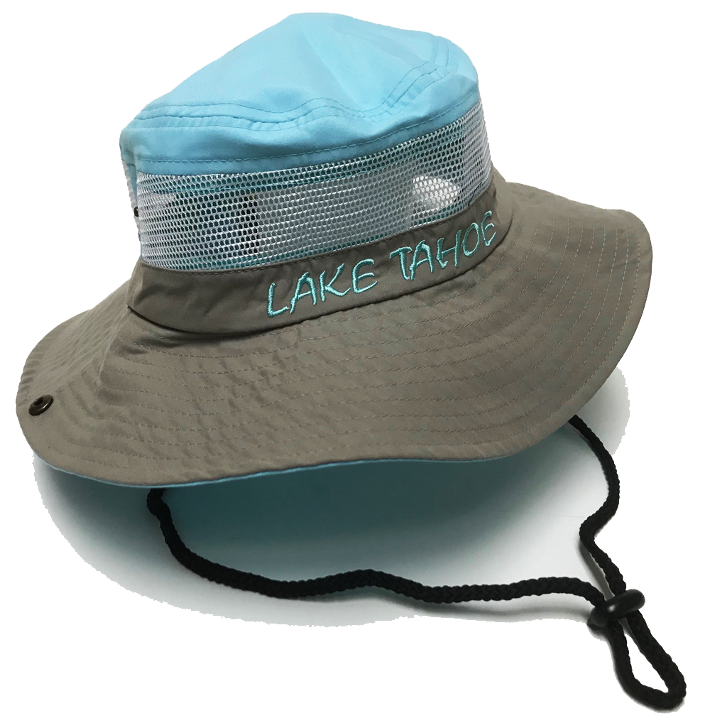 Beach Hat Souvenir Adult Ladies Mesh Canvas Bucket Hat, Lake Tahoe