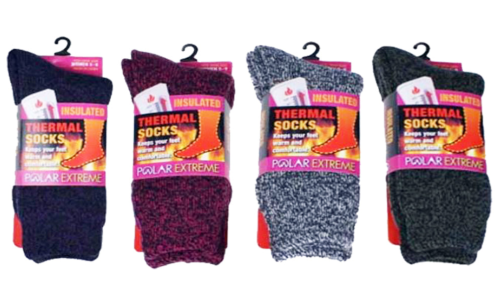 Polar Extreme Women's Moisture Wicking Thermal Socks Black