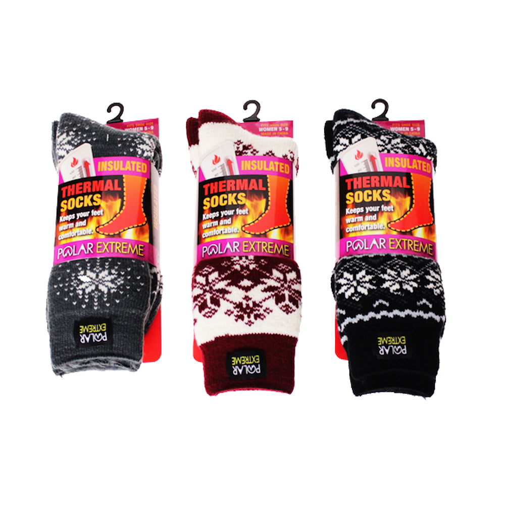 Polar Heat Women's Polar Heat Acrylic Thermal Winter Socks w/ Anti